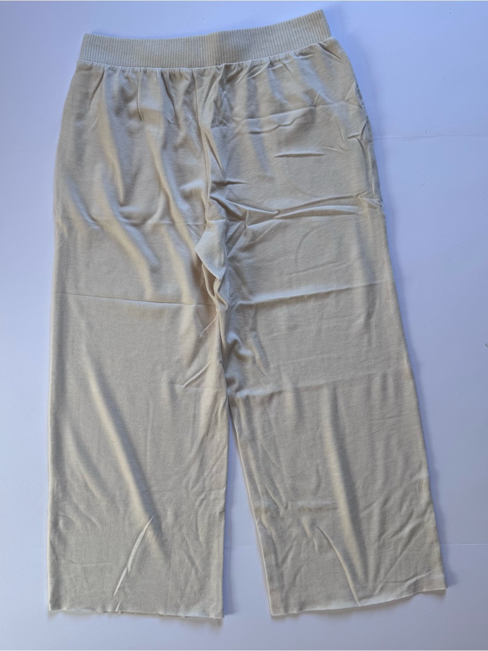 Splendid Cream Wide-Leg Knit Lounge Pants,size small - Picture 3 of 7